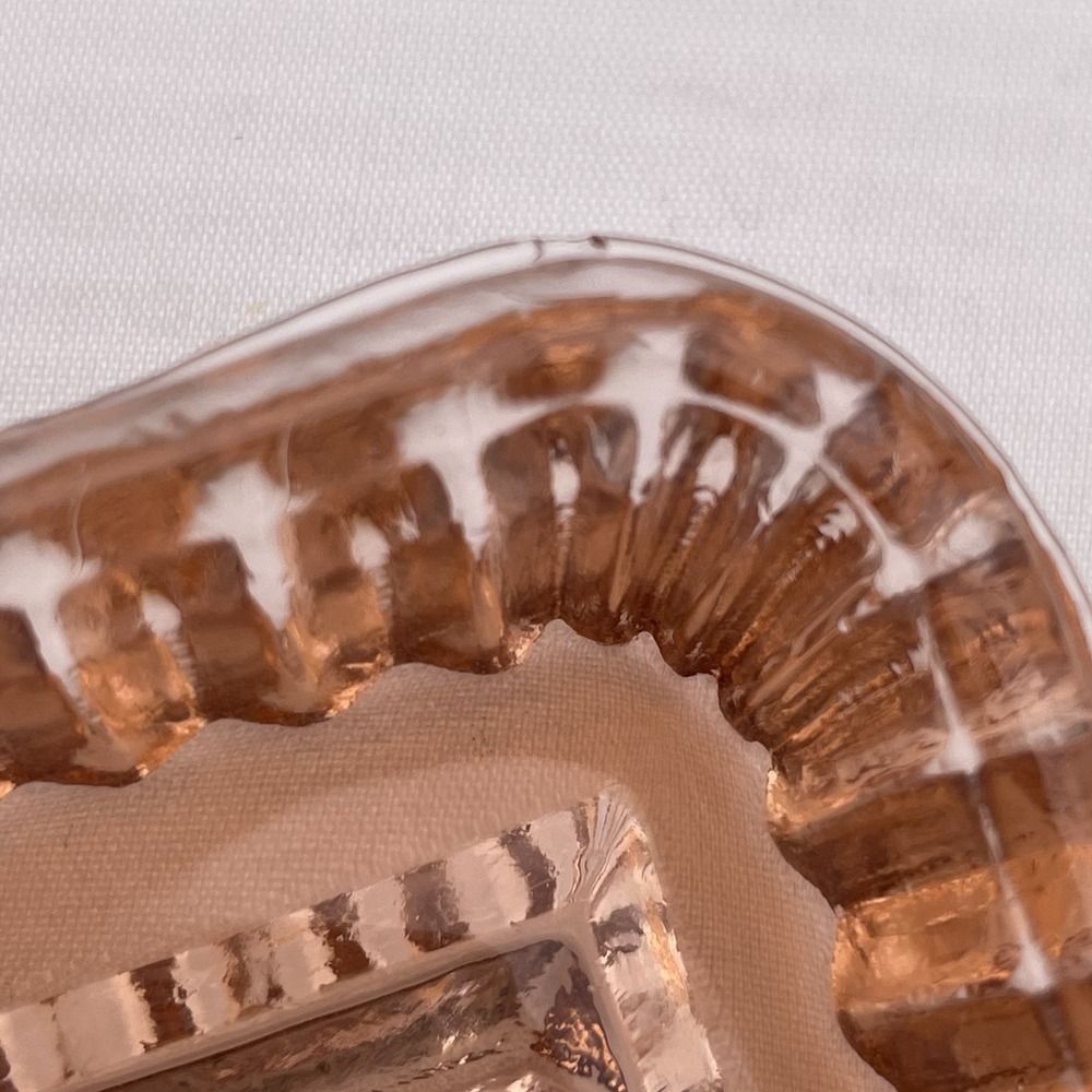 Federal Cane And Button PINK Depression Glass Tray 8.5x4.66" - Picture 3 of 3